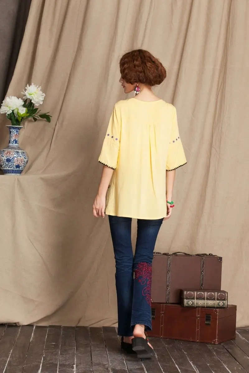 Женское винтажное мини-платье с цветочной вышивкой в стиле бохо мягкая хлопковая