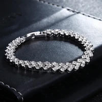 30 silver plated shiny cz zircon ladies bracelets fashion women jewelry birthday gift wholesale drop shipping