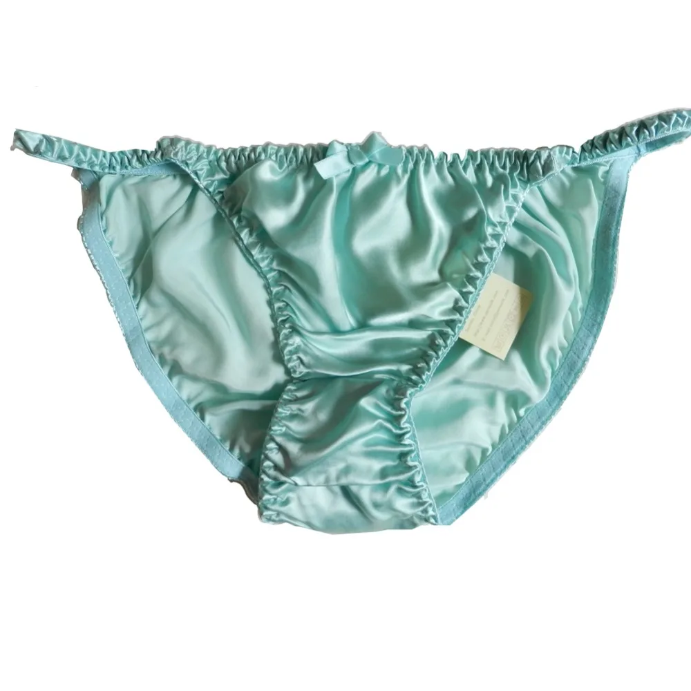 1 pcs 100% Silk Women's String Bikini Panties Size S M L XL 2XXL |