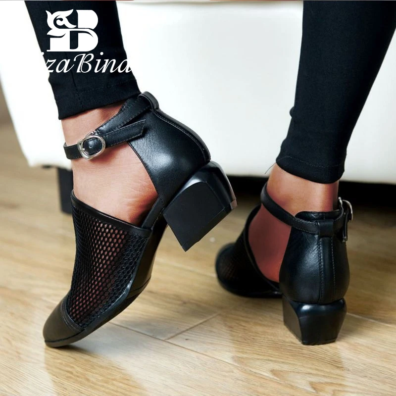 RIZABINA/Новые сандалии-гладиаторы обувь из натуральной кожи женская с пряжкой и