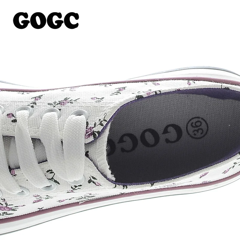 GOGC Цветка женская Обувь 2018 Новый Цветочные Холст Женщин на Лето Дышащий Прогулки