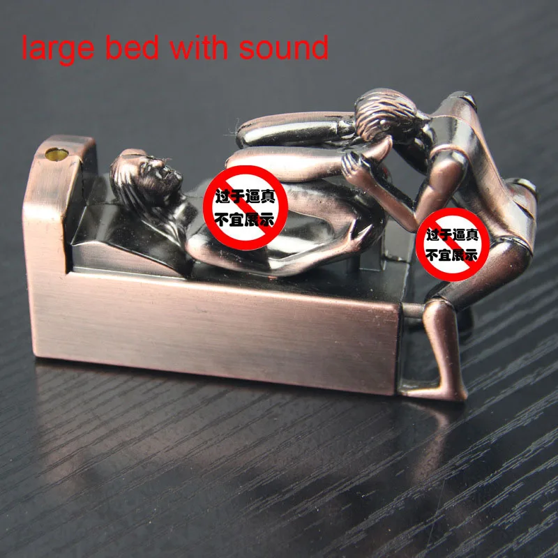 L bed with sound Зажигалка прикольные зажигалки хьюмидор Секс-зажигалка со звуком ветрозащитные металлические зажигалки для сигарет Зажигалки для сигарет аксессуары для курения для мужчин подарок - Цвет: L bed with sound