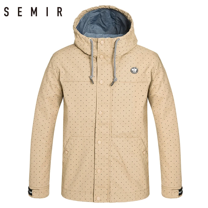 SEMIR куртка пальто для мужчин Тренч Мужская s с капюшоном модная одежда длинным