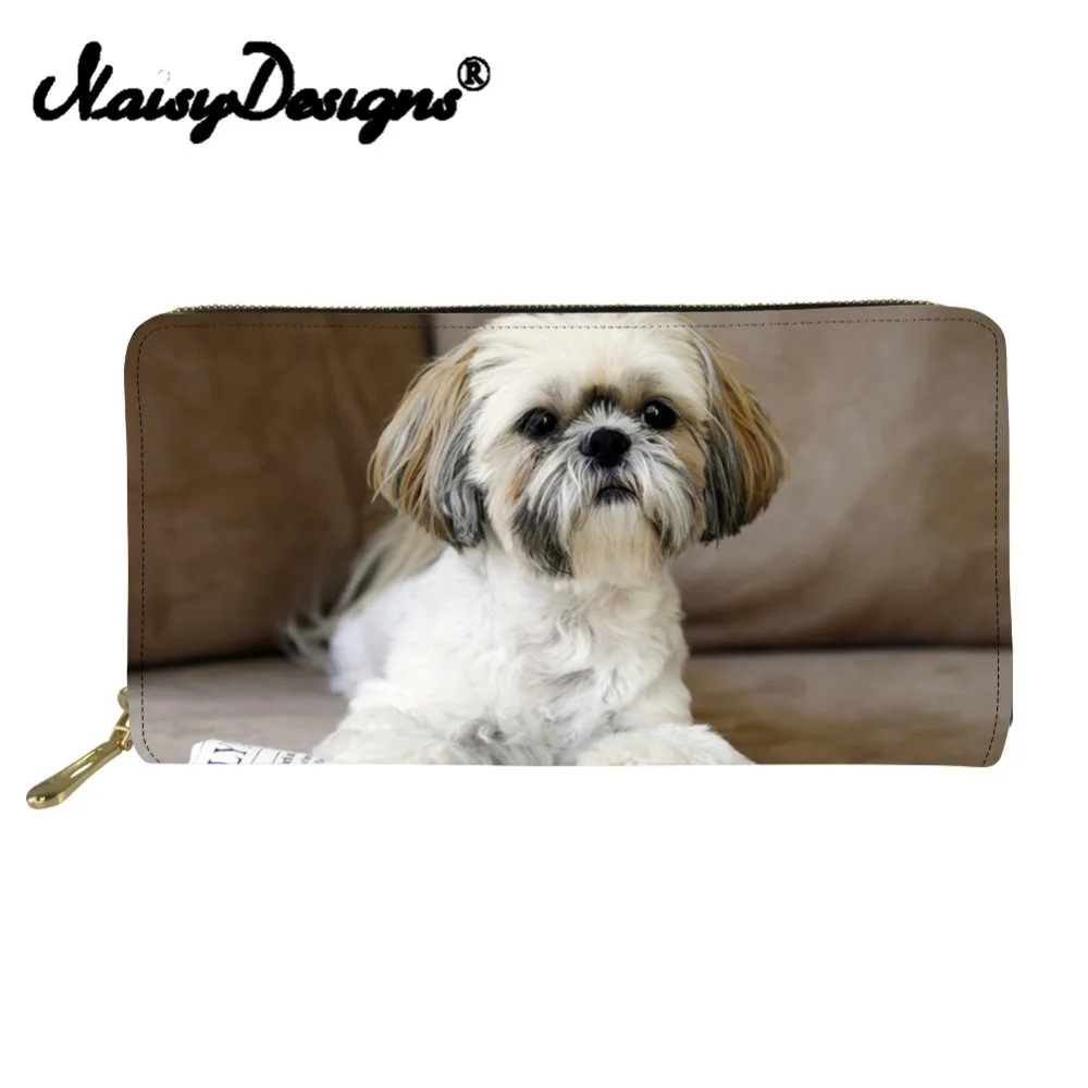 Noisydesigns Shih Tzu с рисунком собаки Женский кошелек длинный клатч животными на молнии