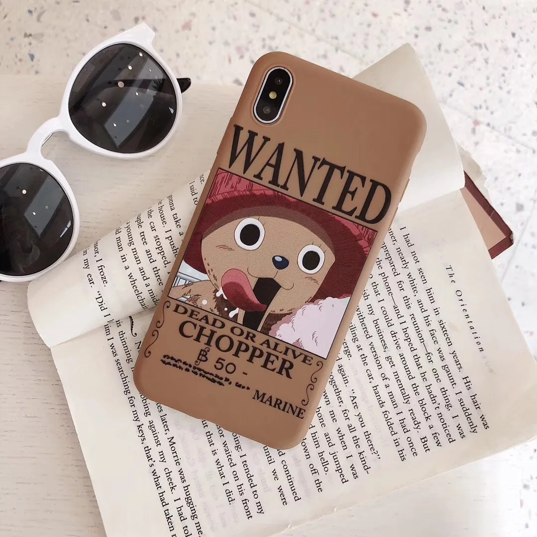 2 One piece Luffy чехол для телефона аниме для iphone Xs MAX XR X 6 6s 7 8 plus Милая мультяшная улыбка текст окрашенный мягкий ТПУ задняя крышка Fundas - Цвет: 2