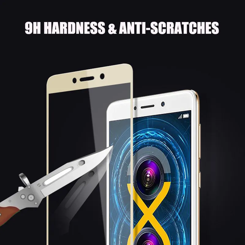 2 упаковки закаленное стекло для Huawei Honor 6X полное покрытие защита экрана тонкая