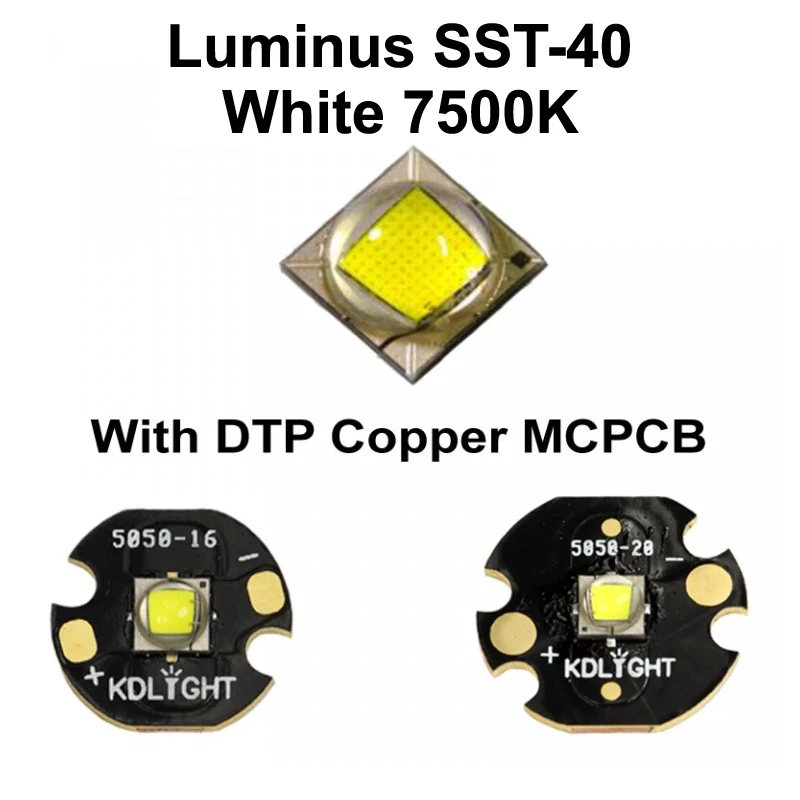 Luminus SST 40 N4 AD белый 7500K светодиодный излучатель с 16 мм/20 мм DTP медь MCPCB|Подвесные