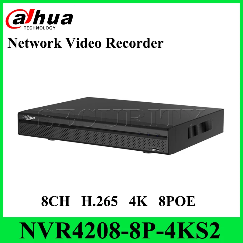 Dahua оригинальный NVR4208 8P 4KS2 с логотипом 8CH 1U 8POE 4K H.265 Lite сетевой видеорегистратор 2SATA