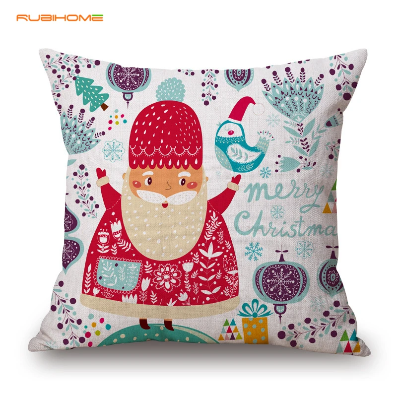 Rubihome модные Сочельник Санта Клаус подарок Декоративные Чехлы Бросьте наволочку
