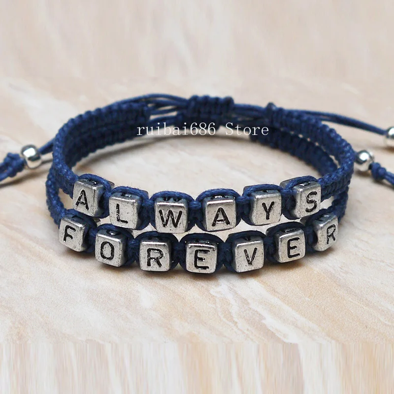 Браслеты с надписью Always Forever Couples|his hers bracelet|bracelet his herbracelet |