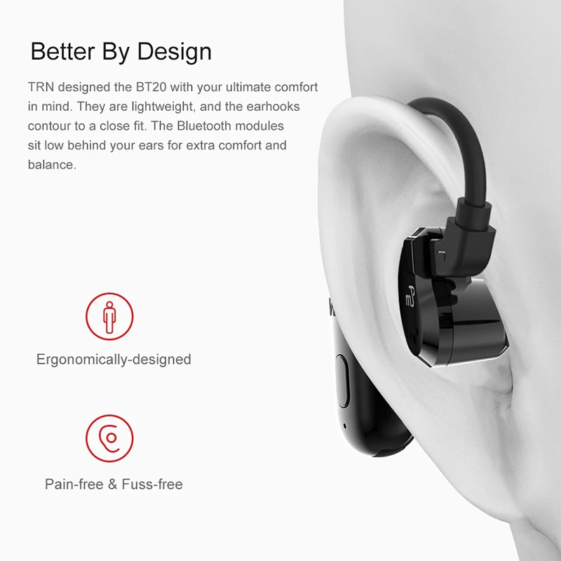 TRN BT20 Bluetooth V5.0 беспроводные bluetooth наушники с MMCX/2Pin коннектором Наушники Адаптер для SE215 SE535 UE900 ZS10/AS10