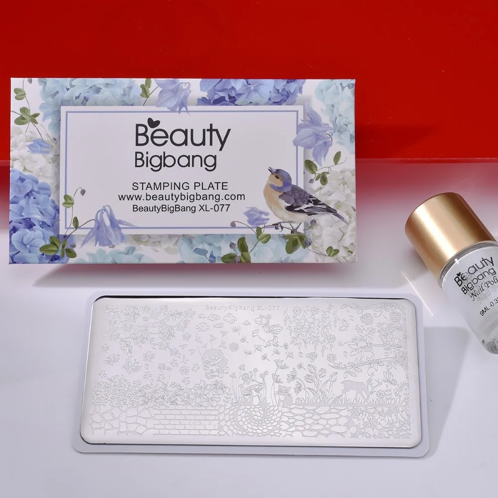Beautybigbang нержавеющая сталь ногтей штамповки пластины калейдоскоп волна рисунок изображения для дизайна ногтей печати XL-080
