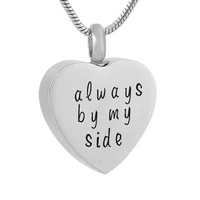 mjd9774 cremation necklace hand stamped heart memorial jewelry with me always loss jewelry