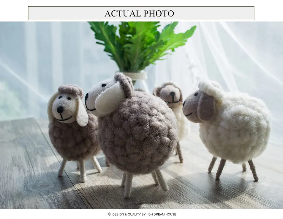 Genuine Northyle cute mini sheep wool miniature sheep craft figurine home decoration accessories christmas gift