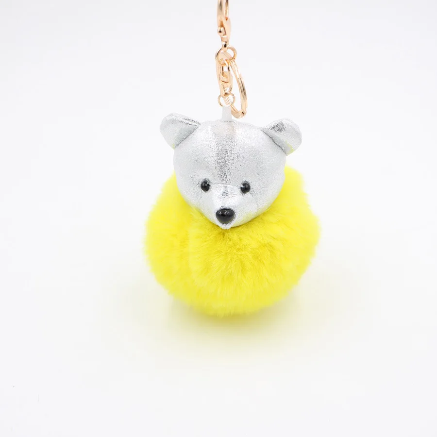 2019 New Fashion Jewelry Cute bear Ball Key Chain Car Keyring Holder Bag Pendant Charm Keychain Plush Fur Women | Украшения и