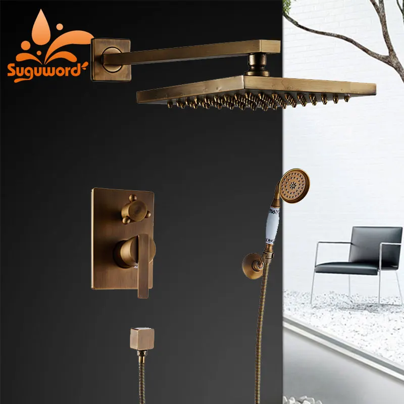Античный латунный набор для душа Душевая система с горячим и холодным