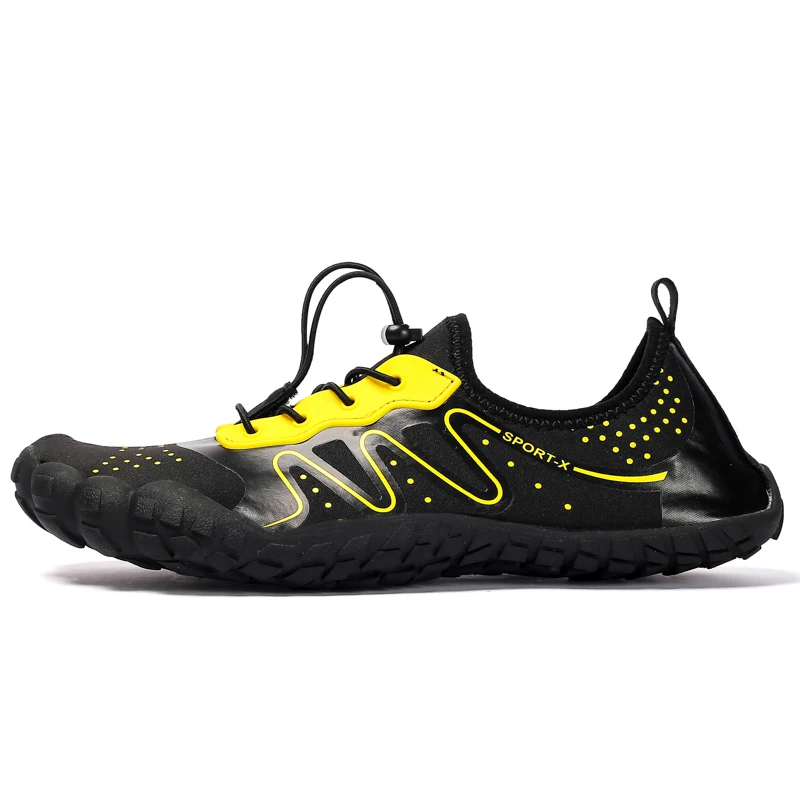8026 black yellow TKN/; Мужская Спортивная обувь; сезон лето; Водонепроницаемая уличная быстросохнущая водонепроницаемая обувь; Мужская обувь для плавания, дайвинга, серфинга; тапки; походная обувь; 8026 - Цвет: 8026 black yellow