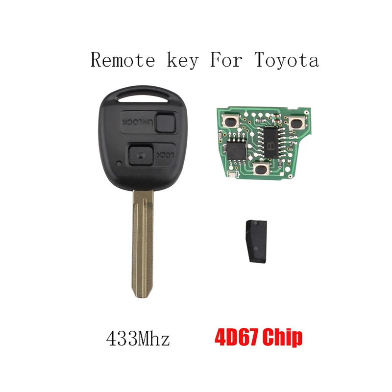 GORBIN 433 МГц 2 кнопки дистанционного ключа автомобиля для RAV4 Prado Tarago 2003 2004 2005 2006 2007 2008