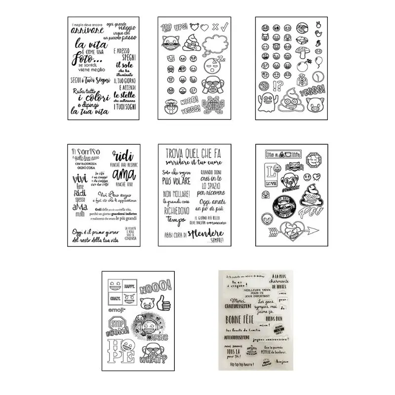 Итальянская буква DIY силиконовая прозрачная печать цепляющее тиснение для