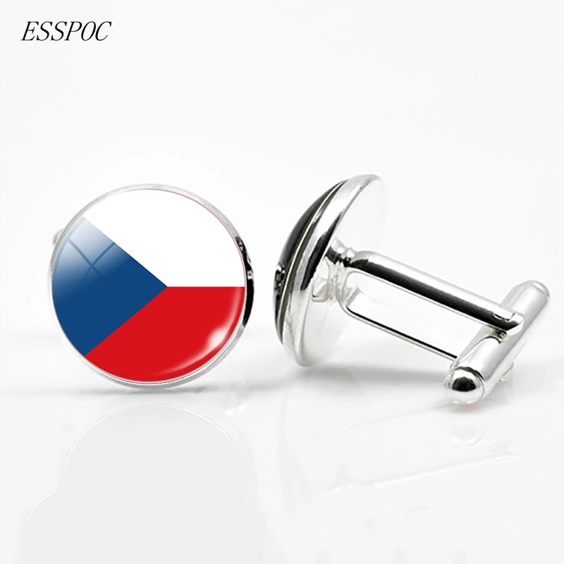 Czech RepubliC Великобритания запонки с изображением флага Европа Национальный флаг Франция Италия Испания Польша. Голландский Флаг России мужские свадебные запонки - Окраска металла: Czech RepubliC