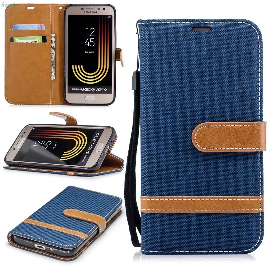 Case For Samsung galaxy J2 Pro 2018 P Denim Mixed Colors PU Leather Wallet Phone Cases Cover | Мобильные телефоны и