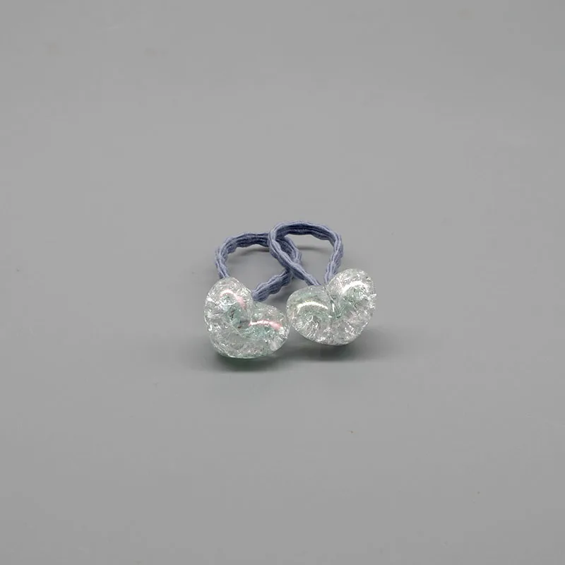 Blue gray Heart Милая веревка для волос в форме сердца для женщин девочек детей Кролик звезда принцесса резинки для волос аксессуары для волос Головные уборы подарки - Цвет: Blue gray Heart