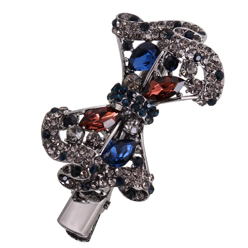 EASYA металлические большие стразы женские модные украшения для волос с бантом|crystal