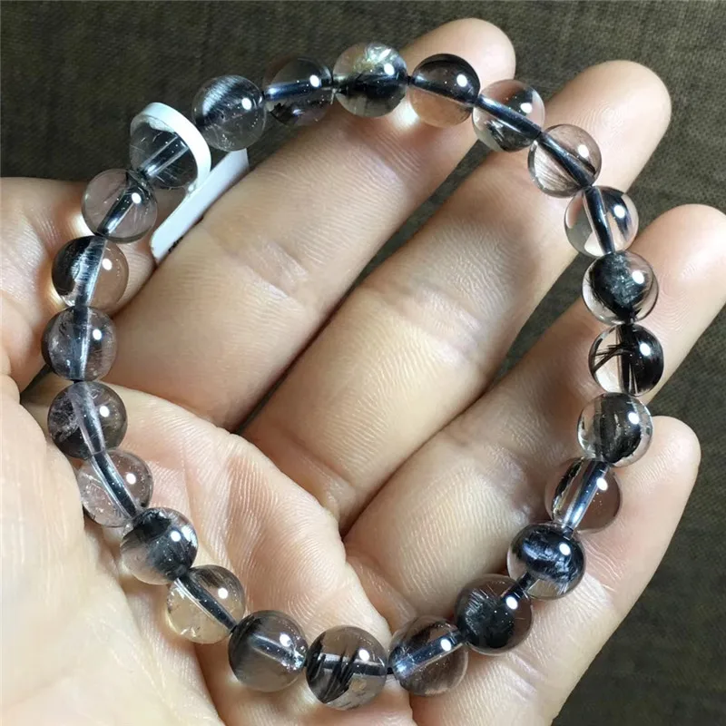 7 4 мм натуральный брукит платина серебряный рутилированный кварцевый браслет со