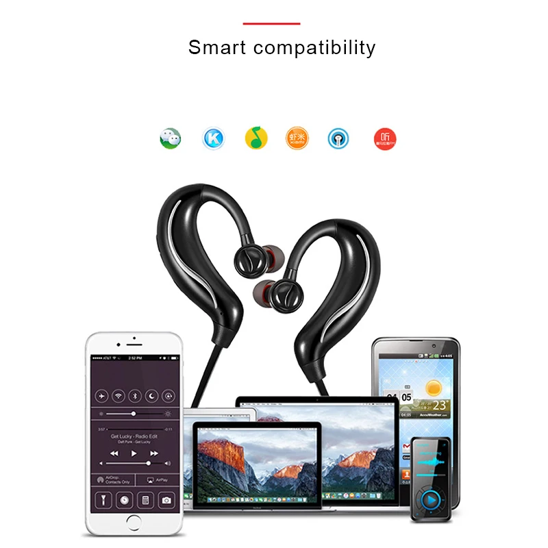 Водонепроницаемые наушники Bluetooth для iPhone XR XS X Беспроводные наушники Huawei P20 С большой батареей Глубокие басы Спортивная гарнитура с микрофоном.