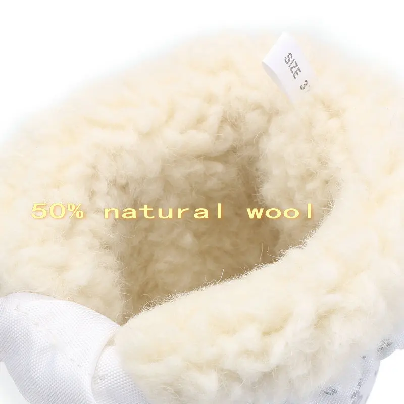 Белые высокие женские сапоги для снежной погоды 50% натуральный мех толстая