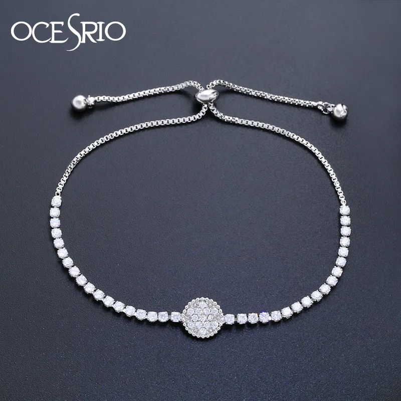 Женский браслет с подвесками из фианита кристаллами|silver crystal bracelet|charm braceletcrystal