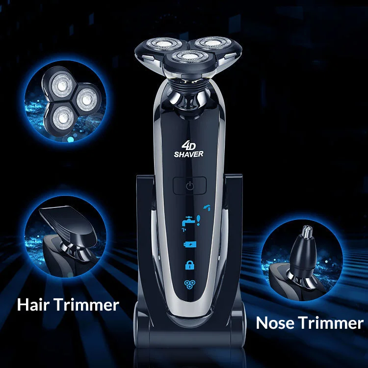 Nose hair trimmer 3 лезвия, мужская электробритва, бритва для бороды, 4D, моющаяся, перезаряжаемая, 4 в 1, триммер для бороды, носа, для чистки лица, электрическая бритва для мужчин - Цвет: Nose hair trimmer