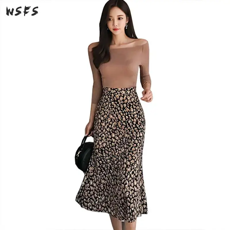 Женский комплект из 2 предметов осенний свитер цвета хаки с вырезом лодочкой и