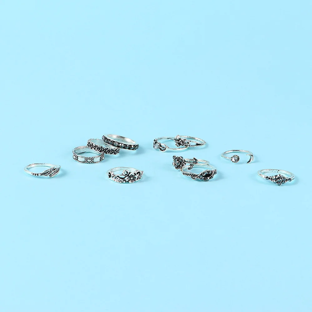 Набор из 11 предметов винтажные кольца в стиле бохо ретро со стрелой и луной