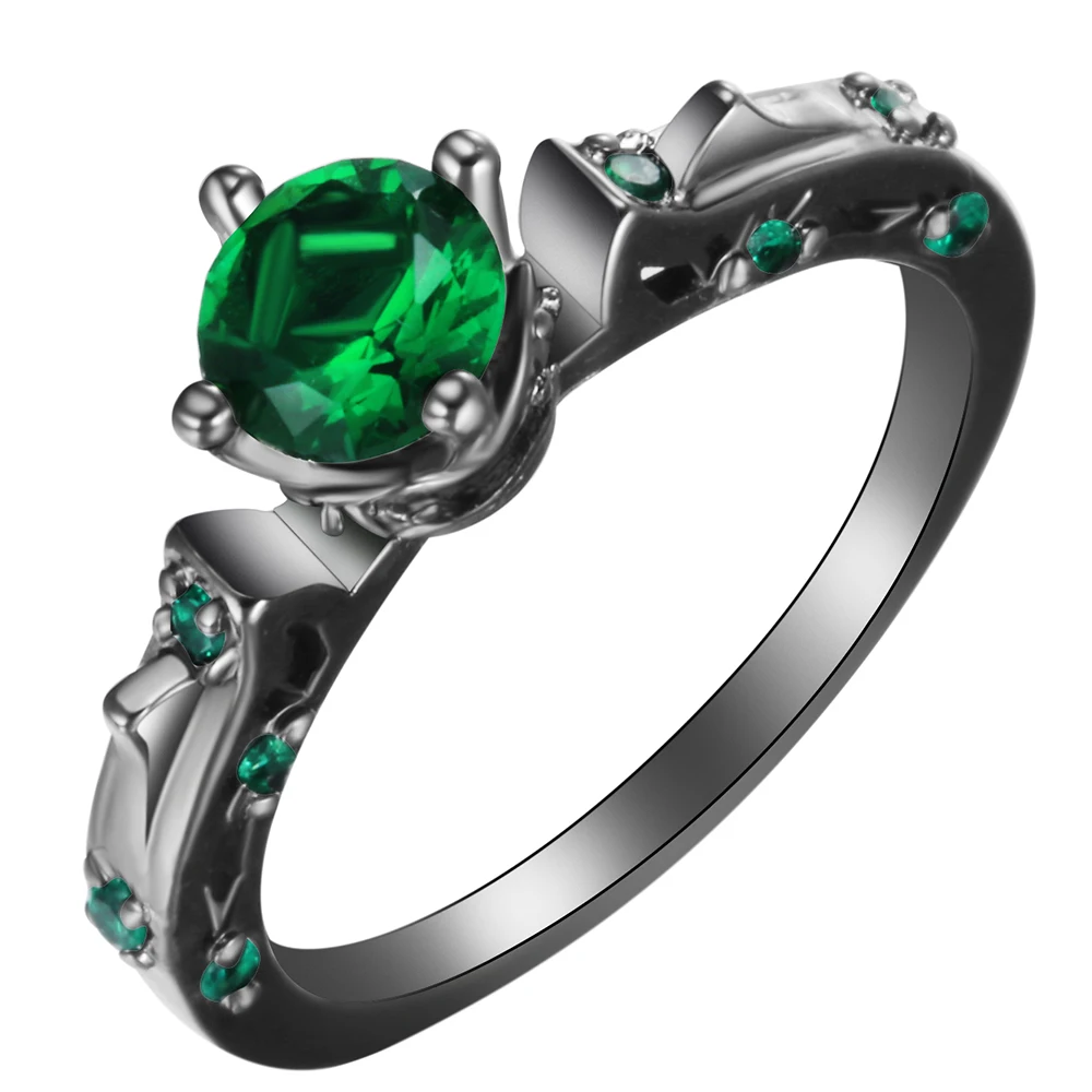 Женское кольцо из черного золота с цирконом|colorful ring|jewelry giftblack gold |