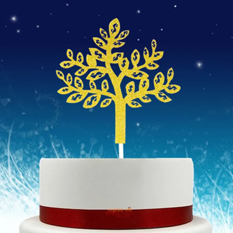 1 шт. Блестящий акриловый топ с надписью на день рождения золотой и серебряный Топ