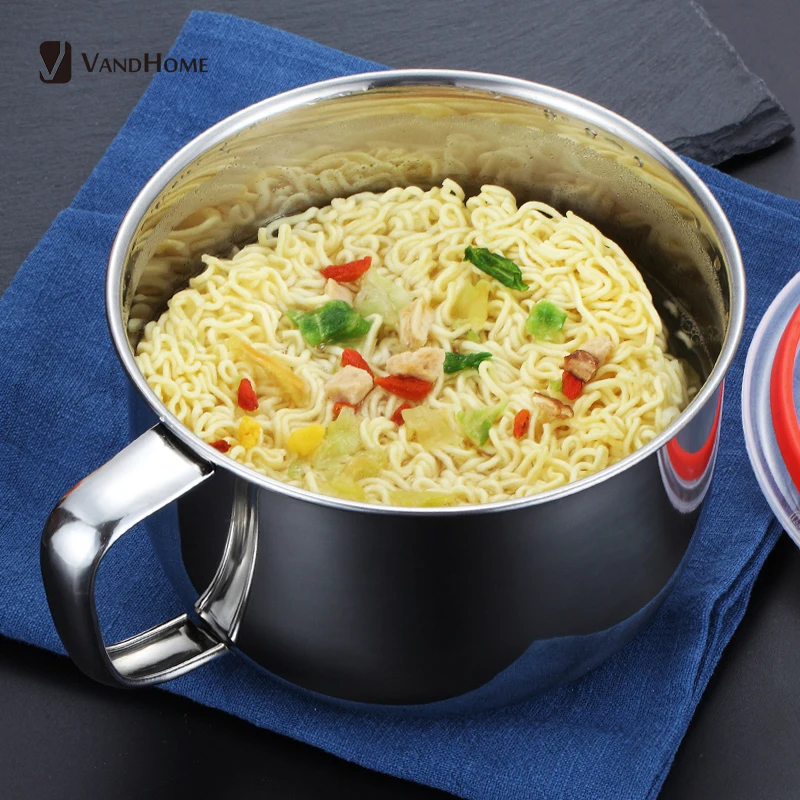VandHome китайская миска из нержавеющей стали с ручкой для лапши крышкой