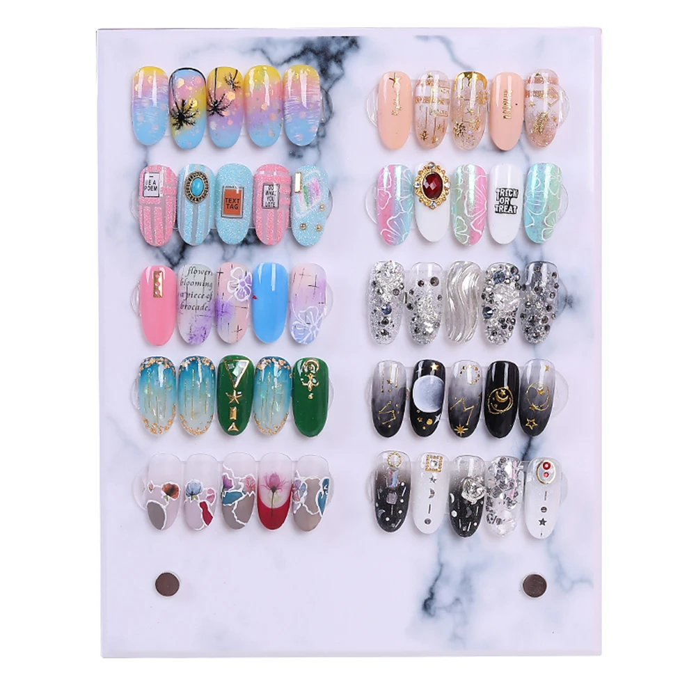 

NEW Marble Nail Tips Display Board Nail Palette Board Natural Resin Varnish Color Showing Shelf Manicure Nail Art TOOLS
