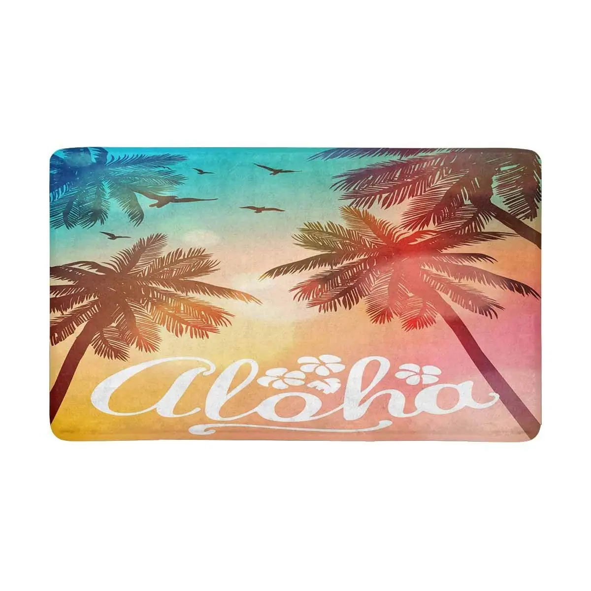 Летний Пляжный Придверный коврик Aloha Большой 30X18 дюймов нескользящий передний у