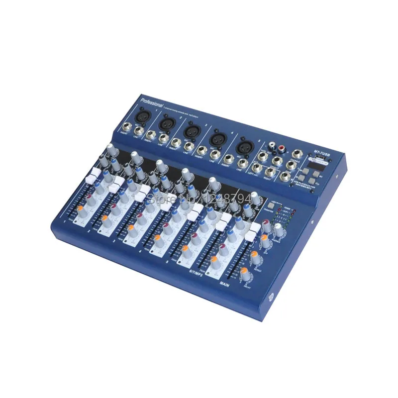 Freeboss MT 7 5 моно + 1 стерео каналов USB Профессиональный DJ аудио микшер консоль с 48 В
