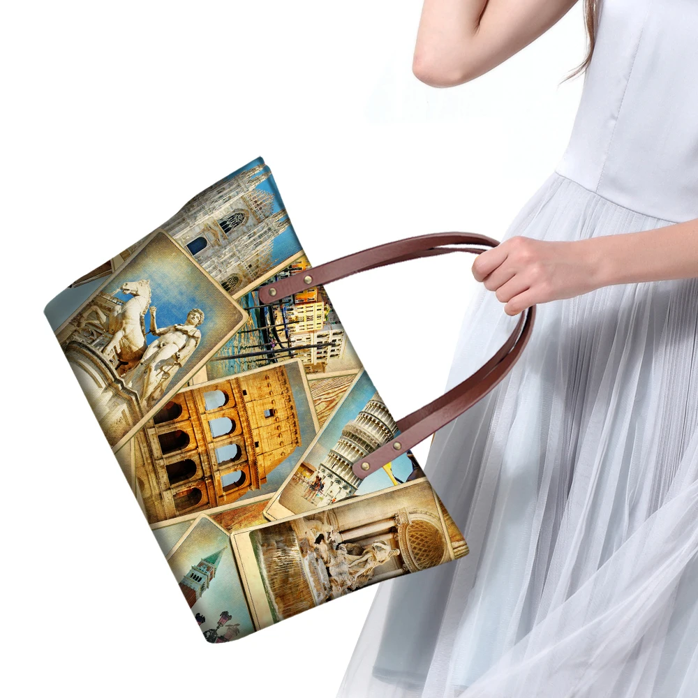 FORUDESIGNS/женская большая сумка сумка-тоут с Эйфелевой башней и верхней ручкой для