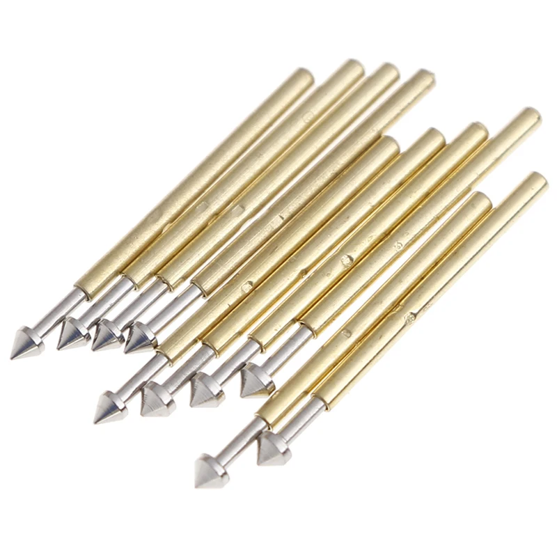 

Пружинный тестовый зонд Pogo Pin 100 мм, P75-E2 шт., P75-E3/1,3, коническая головка, позолоченный наперсток 1,0 мм