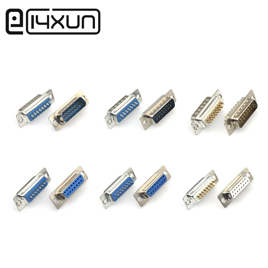 EClyxun DB15 15P 2 ряда параллельных VGA портов адаптер штекер Женский Разъем припой