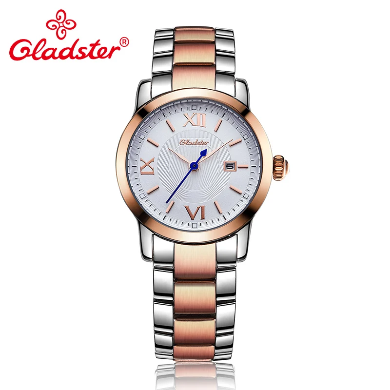 Женские часы Gladster повседневные из нержавеющей стали с золотым