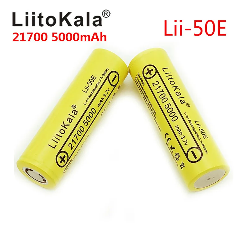 Литий ионный аккумулятор LiitoKala 21700 4800 5000mA 3 7 В разрядник 35 А для электронной
