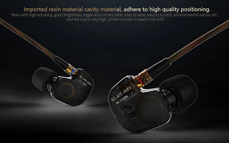 Новинка KZ ATE наушники в ухо HIFI стерео спортивные наушники супер бас шумоподавление Hifi наушники с микрофоном AS10 ZST ZA10