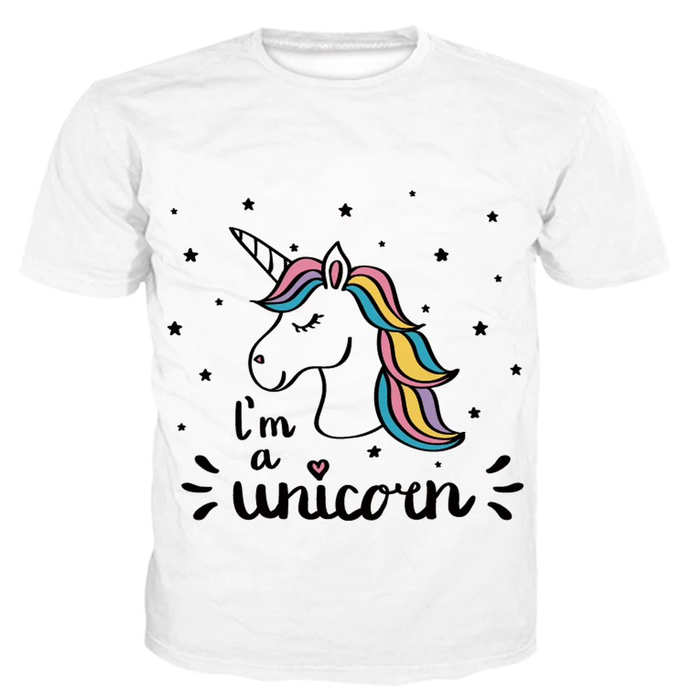 Новинка Модная белая хлопковая Футболка 2019 с коротким рукавом и принтом i am unicorn