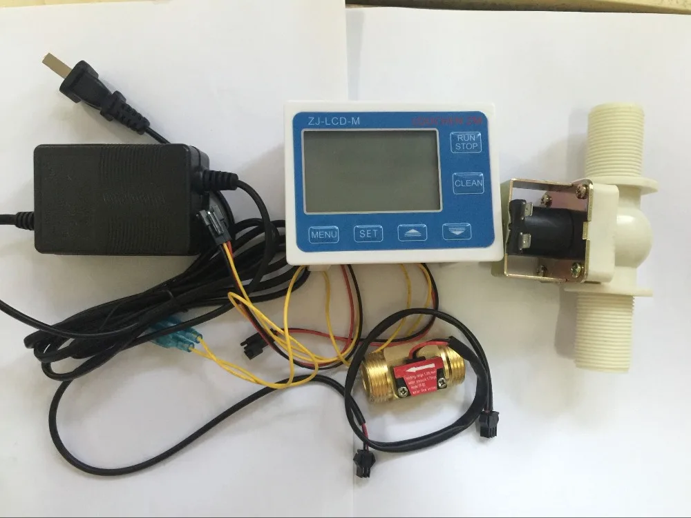ZJ LCD M контроллер расходомера с клапаном 3/4 дюйма + Датчик расхода зарядное