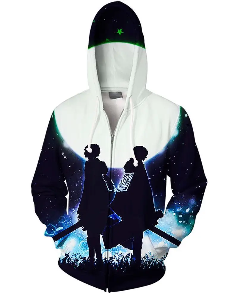 

Anime Attack on Titan Jakcet Men Sweatshirts Characters Boys 3D Print Hoodies Attack Giant Jackets Men/Women Casual Tops Coat
