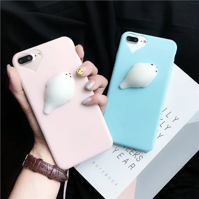 Lemonlan милый 3D котик уплотнение для iPhone 7 7Plus Мягкий Медведь телефон чехол для iPhone 6 6S Plus 5 5S SE Capa Fundas мультфильм мягкое покрытие